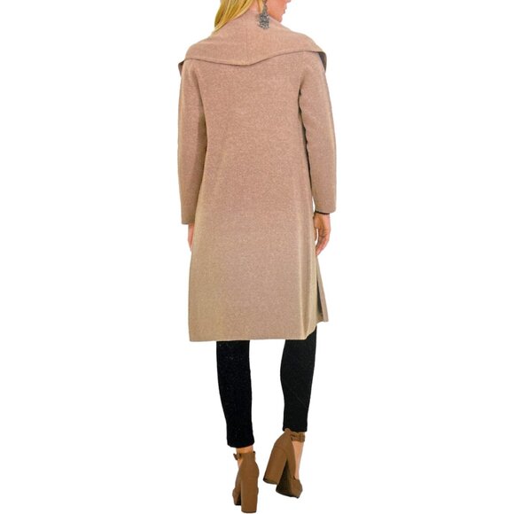 Max Sport Long Cardigan Duster Knit Sweater - Womens Sizes L, M Heather Sand Tan - Picture 4 of 4